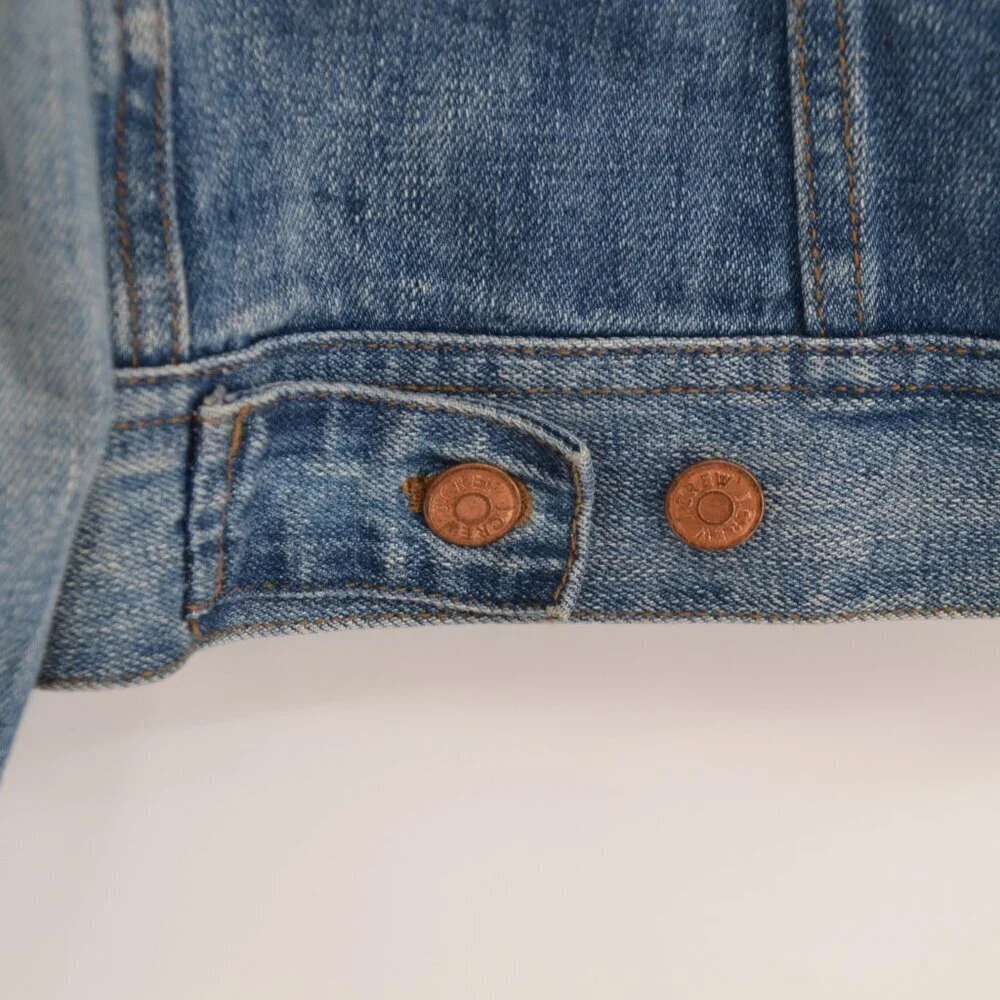 J. Crew Indigo Classic Denim Trucker Jacket Dark Wash Jean Blue Women's XS